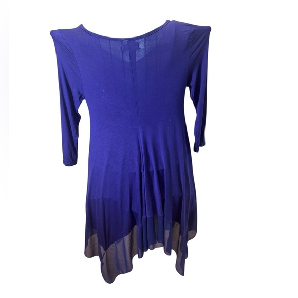 Baluko Royal Blue Handkerchief Hem Tunic Top | Size M - Picture 3 of 3